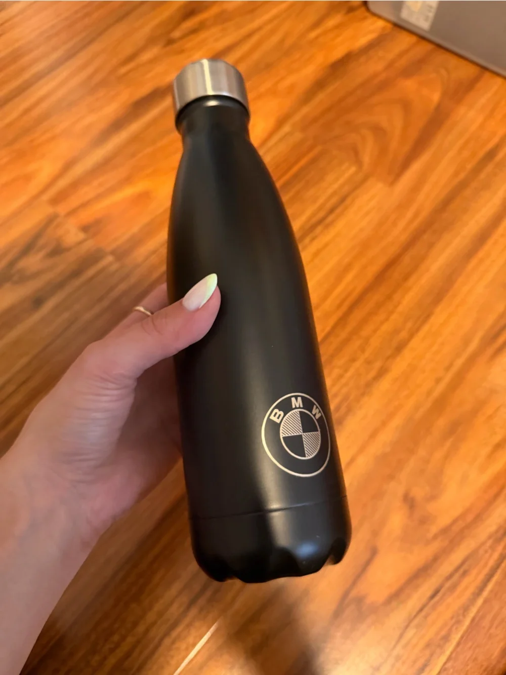 BMW Black Stainless Travel Bottle with Silver Cap